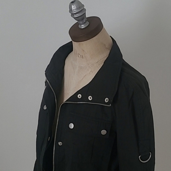 Nine West M Black Lightweight Moto Buckle Spring/Fall Outerwear Jacket - Picture 2 of 12